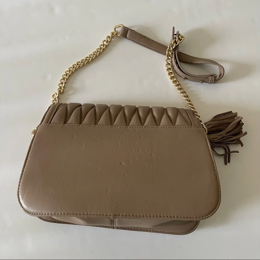 bebe Quilted Puff Faux Leather Crossbody Purse